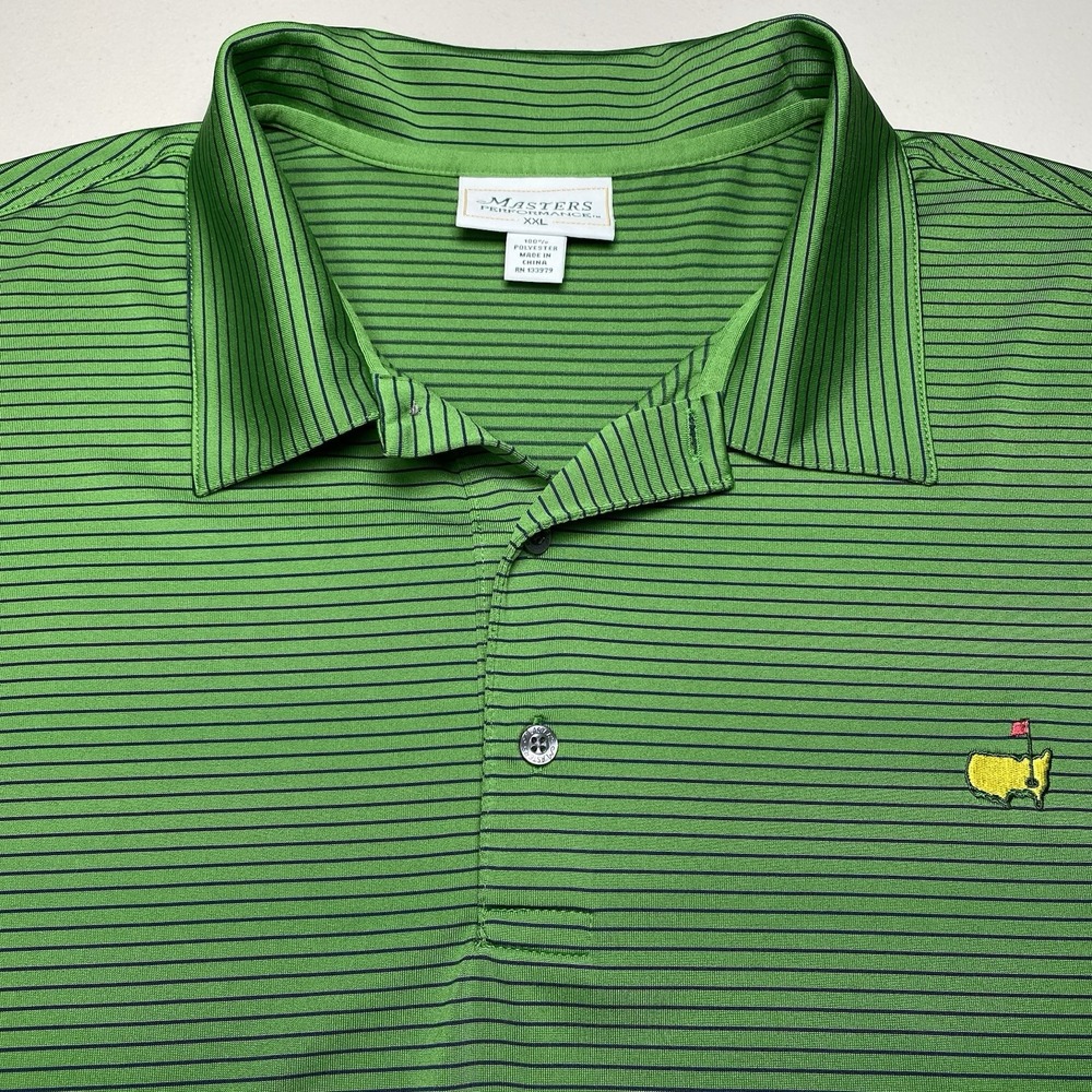 Masters Performance Polo XXL Mens S/S Green Striped Golf